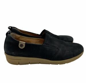 Hartjes Black Suede Leather Loafers Size 6 Comfort Walking Shoes Slip On EUC